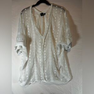 Saks Fifth Avenue Lace Sheer Tunic Size M